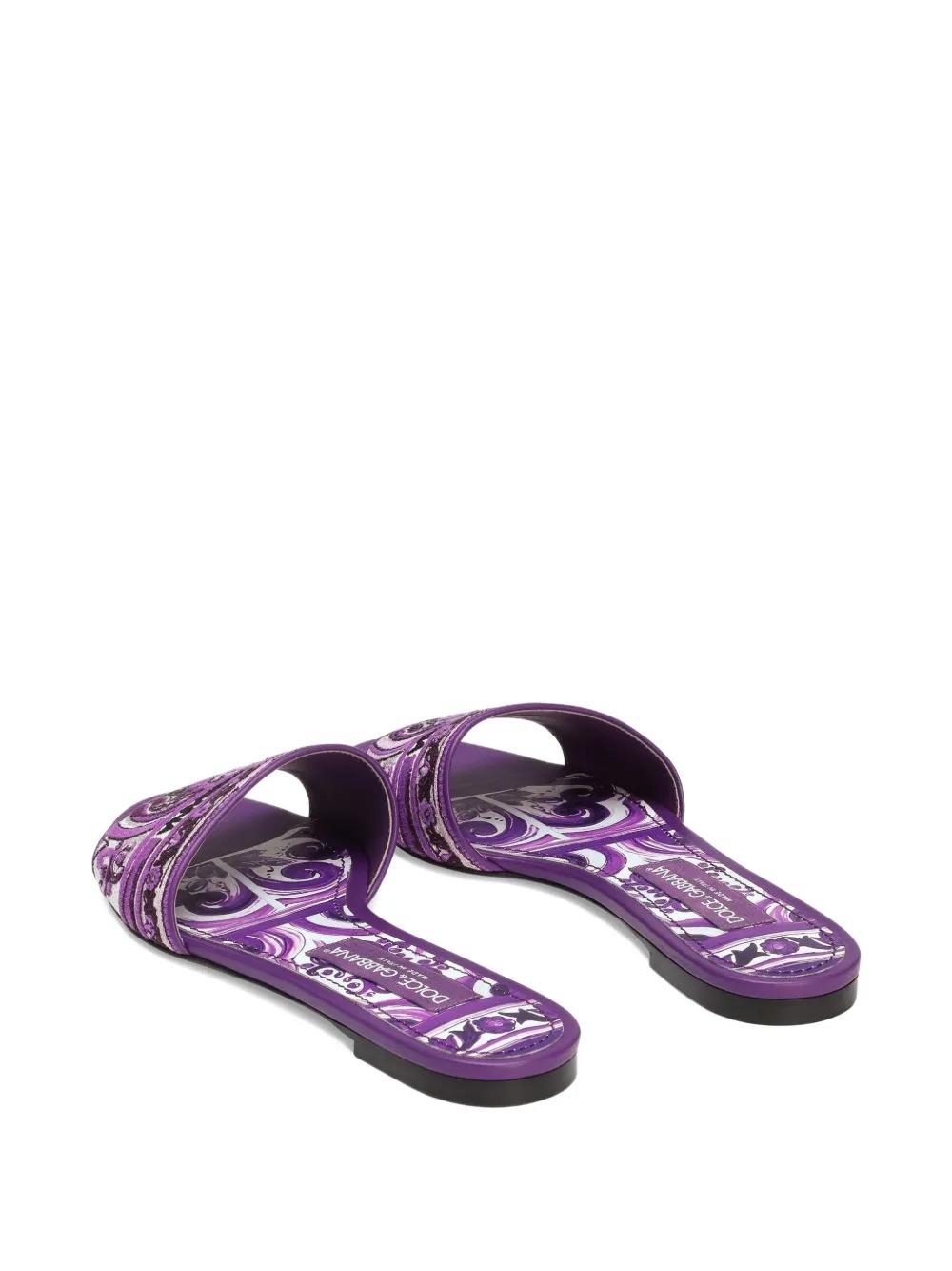 MULTICOLOUR COTTON LEATHER SANDALS Dolce & Gabbana