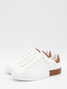 WHITE LEATHER PORTOFINO SNEAKERS Dolce & Gabbana