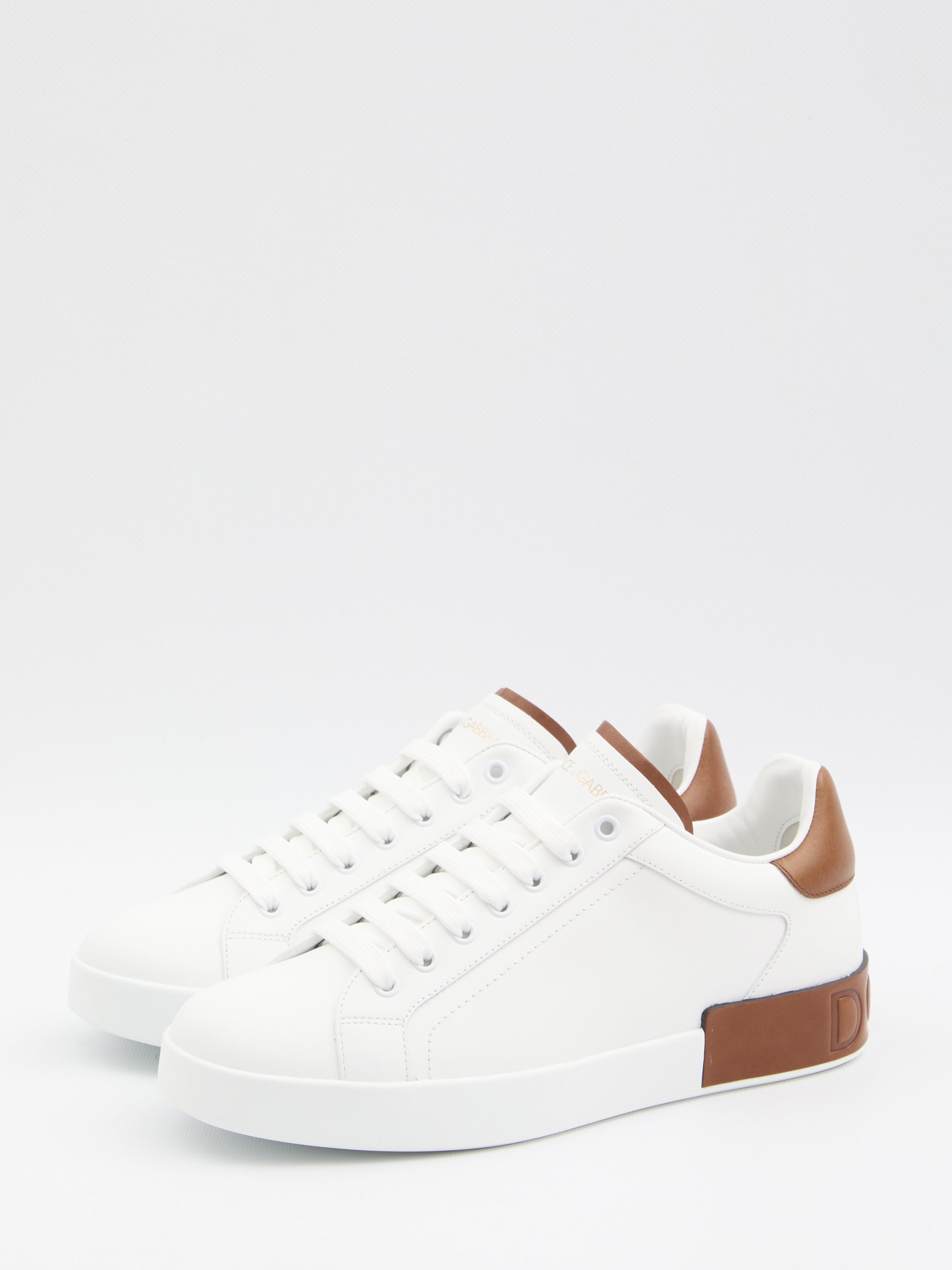 WHITE LEATHER PORTOFINO SNEAKERS Dolce & Gabbana