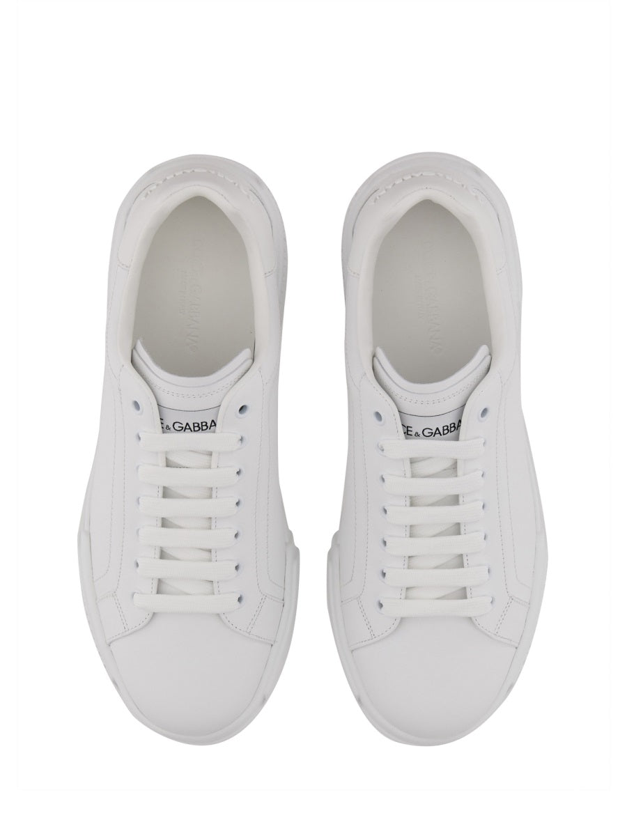 WHITE LEATHER SNEAKERS Dolce & Gabbana