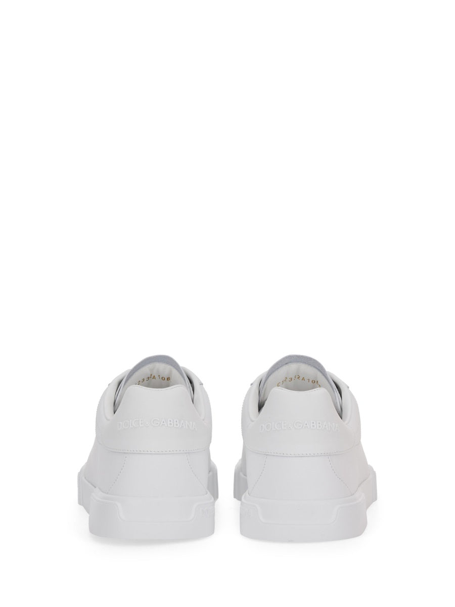 WHITE LEATHER SNEAKERS Dolce & Gabbana