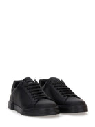 BLACK LEATHER FLAT SHOES Dolce & Gabbana
