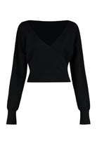 LIME WOOL AND CASHMERE SWEATER PAROSH black XS