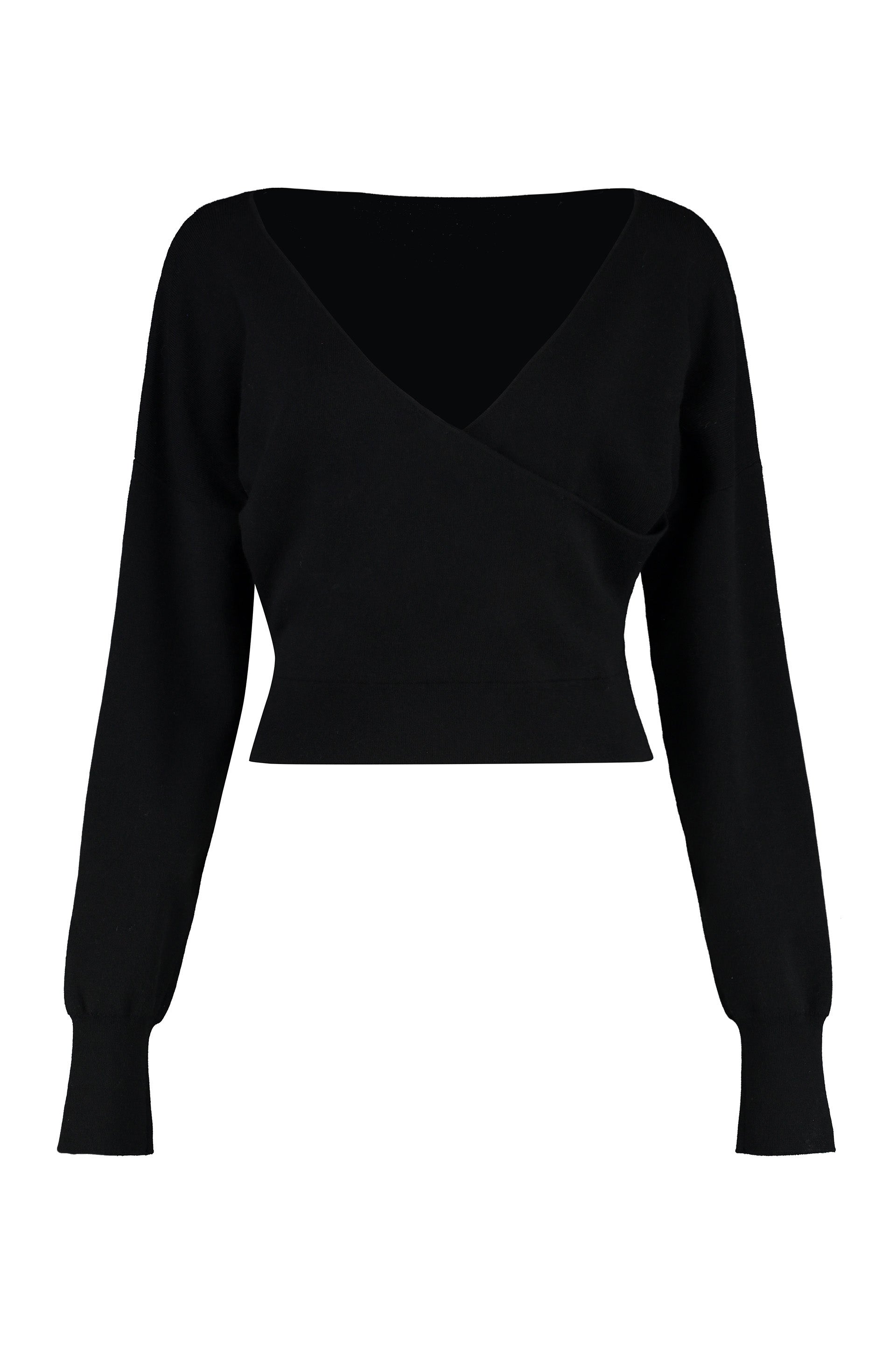 LIME WOOL AND CASHMERE SWEATER PAROSH black XS