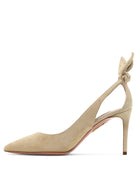 BEIGE LEATHER HEELED SHOES Aquazzura