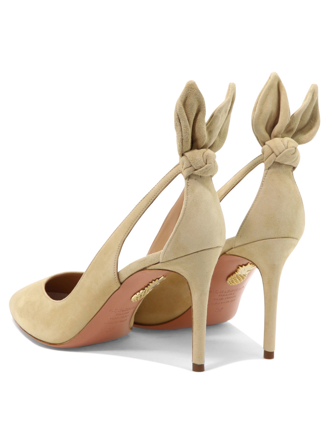 BEIGE LEATHER HEELED SHOES Aquazzura