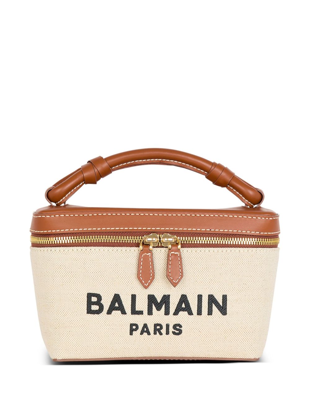 B-ARMY CANVAS VANITY CASE Balmain LEATHER BROWN UNI