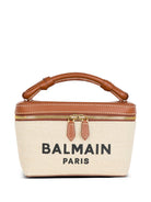 B-ARMY CANVAS VANITY CASE Balmain LEATHER BROWN UNI