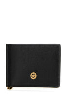 BLACK LEATHER MEDUSA BIGGIE WALLET Versace