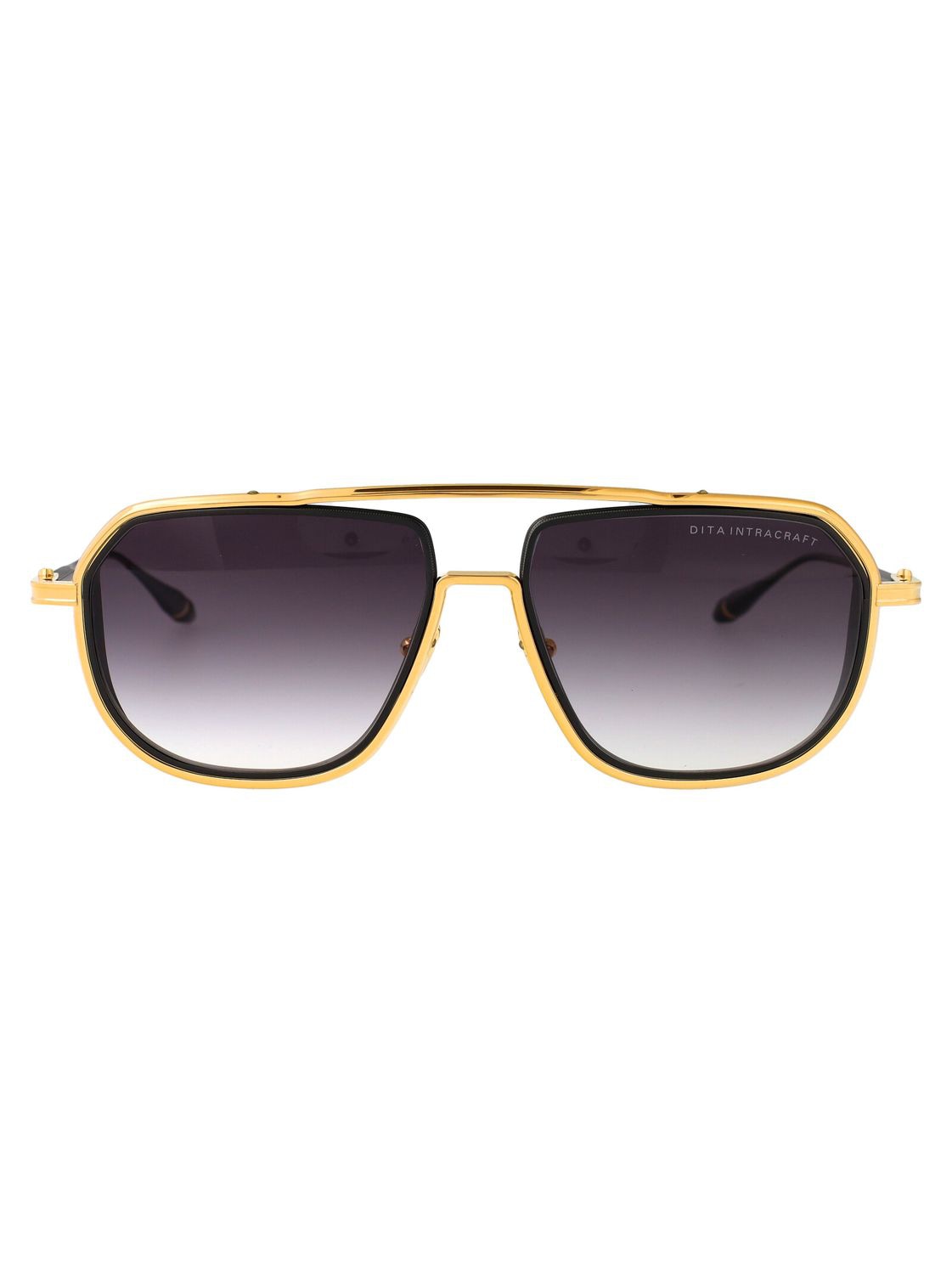 YELLOW GOLD - BLACK IRON W/GREY TO CLEAR GRADIENT METAL SUNGLASSES Dita Eyewear YELLOW GOLD - BLACK IRON W/GREY TO CLEAR 59