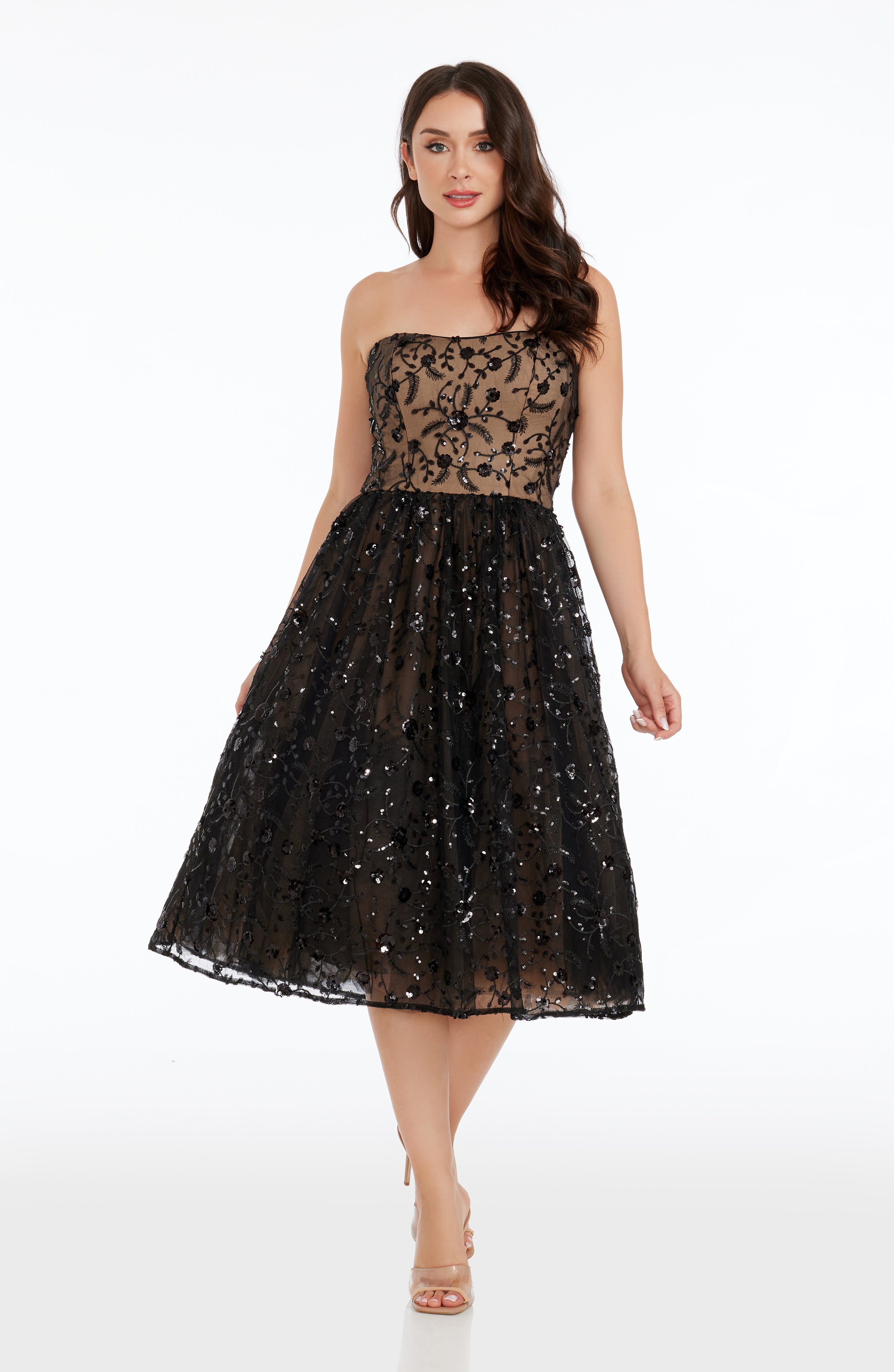 Elise Dress Dress the Population XXS BLACK-NUDE