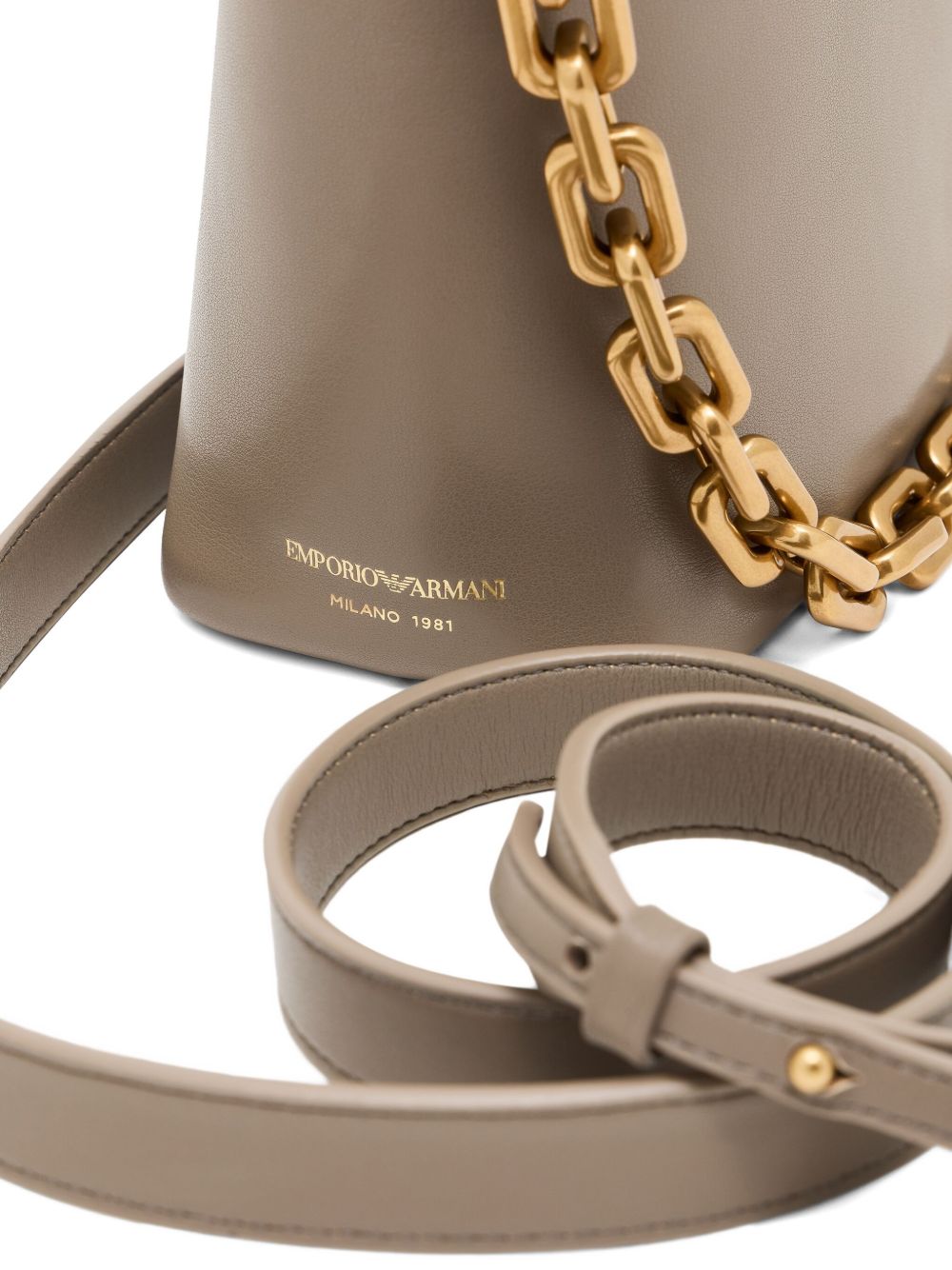SMALL LEATHER HOBO BAG Emporio Armani