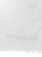 Light grey cashmere blend rectangular stole, draped view