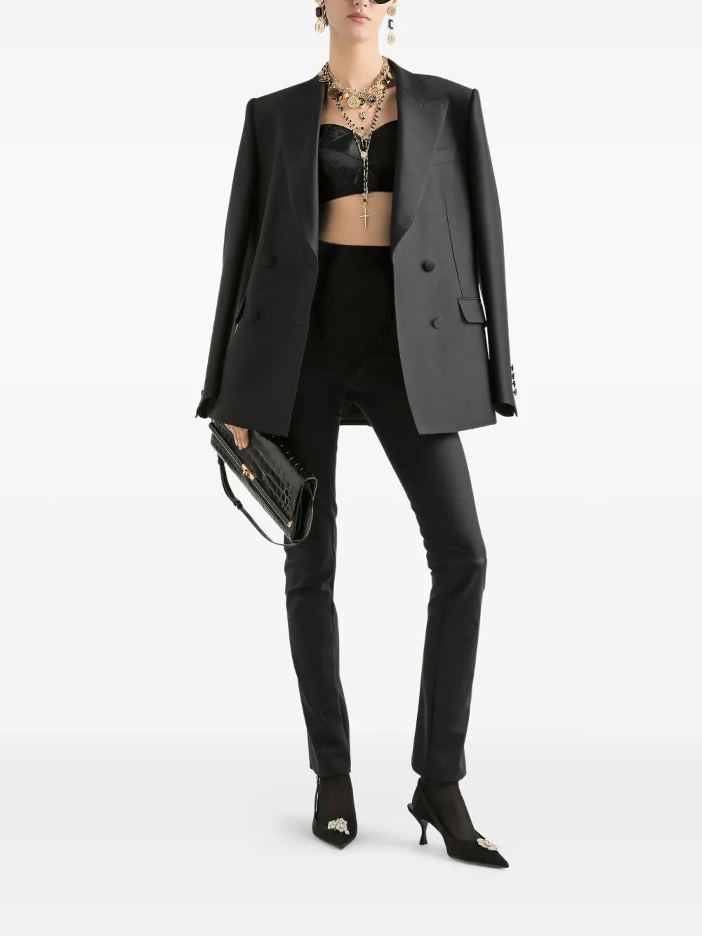DOUBLE-BREASTED JACKET IN FAILLE Dolce & Gabbana