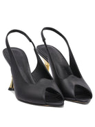 BLACK LEATHER HEELED SHOES STUDIO AMELIA