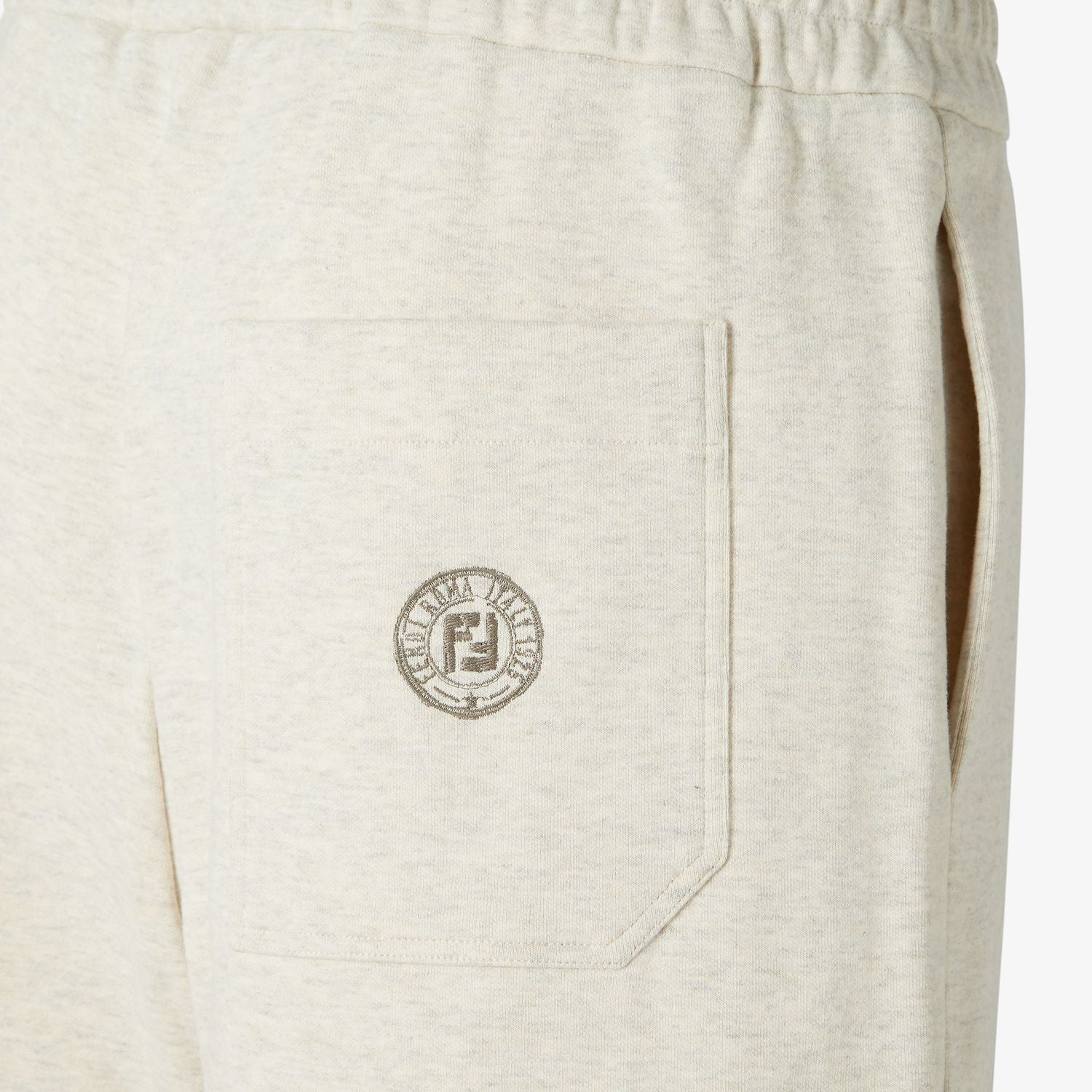 MELANGE CREAM COTTON BERMUDA SHORTS Fendi