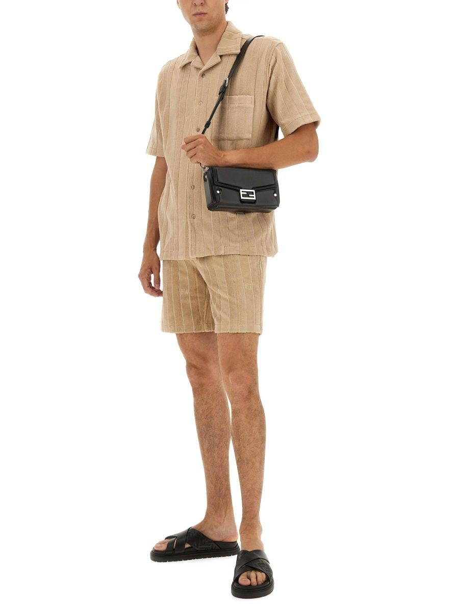 BEIGE COTTON SHORTS Fendi