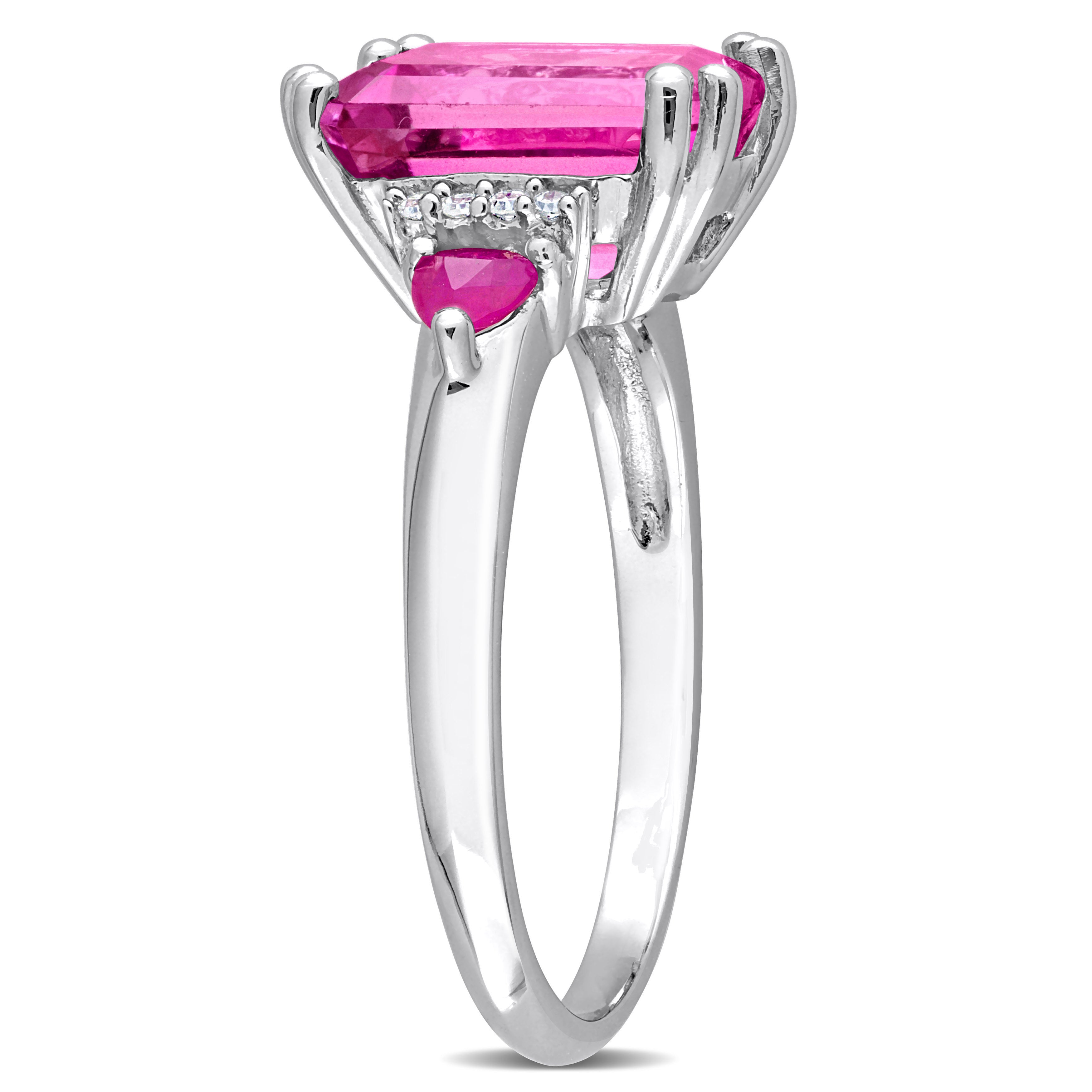 Sterling silver pink topaz ring by Lord & Taylor, side profile view