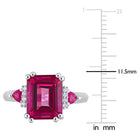 Sterling silver ring with octagon-cut pink topaz by Lord & Taylor, detail view