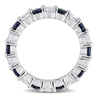 Blue sapphire sterling silver band, angled detail view by Lord & Taylor