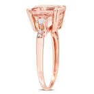 Morganite & Created White Sapphire Ring with Diamonds in 10k Rose Gold Jewelry Lord & Taylor