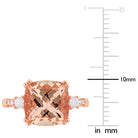 Morganite & Created White Sapphire Ring with Diamonds in 10k Rose Gold Jewelry Lord & Taylor