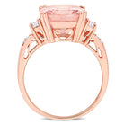 Morganite & Created White Sapphire Ring with Diamonds in 10k Rose Gold Jewelry Lord & Taylor
