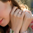 Morganite & Created White Sapphire Ring with Diamonds in 10k Rose Gold Jewelry Lord & Taylor