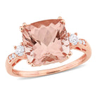 Morganite & Created White Sapphire Ring with Diamonds in 10k Rose Gold Jewelry Lord & Taylor 5