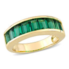 Emerald yellow-plated sterling silver anniversary band, top view