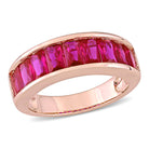 Ruby rose-plated sterling silver anniversary band, top view