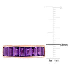 Amethyst rose-plated band close-up showing gemstone arrangement