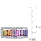 Close-up of baguette-cut created sapphires in multicolor arrangement by Lord & Taylor