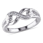 Sterling silver diamond infinity ring by Lord & Taylor, front view