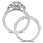 1 3/4ct TW Lab-Grown Diamond Double Halo Bridal Ring Set in 14k White Gold Jewelry Lord & Taylor