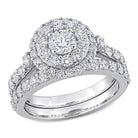 1 3/4ct TW Lab-Grown Diamond Double Halo Bridal Ring Set in 14k White Gold Jewelry Lord & Taylor 5