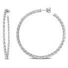 2 3/4ct TW Lab-Grown Diamond Inside Out Hoop Earrings in 14k White Gold Jewelry Lord & Taylor