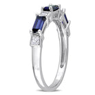 Sterling silver sapphire band ring by Lord & Taylor, back view