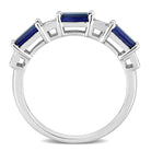 Created blue and white sapphire band ring by Lord & Taylor, side angle