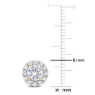 Yellow-plated silver halo stud earrings showing prong-set white sapphire detail by Lord & Taylor