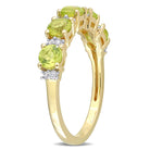 Peridot and white sapphire ring, side profile view by Lord & Taylor