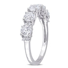 White topaz gemstone ring in sterling silver, band detail view