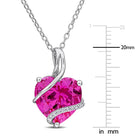 Pink sapphire heart pendant by Delmar, close-up of gemstone and setting