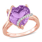 Amethyst heart-wrapped ring in sterling silver by Delmar, front view