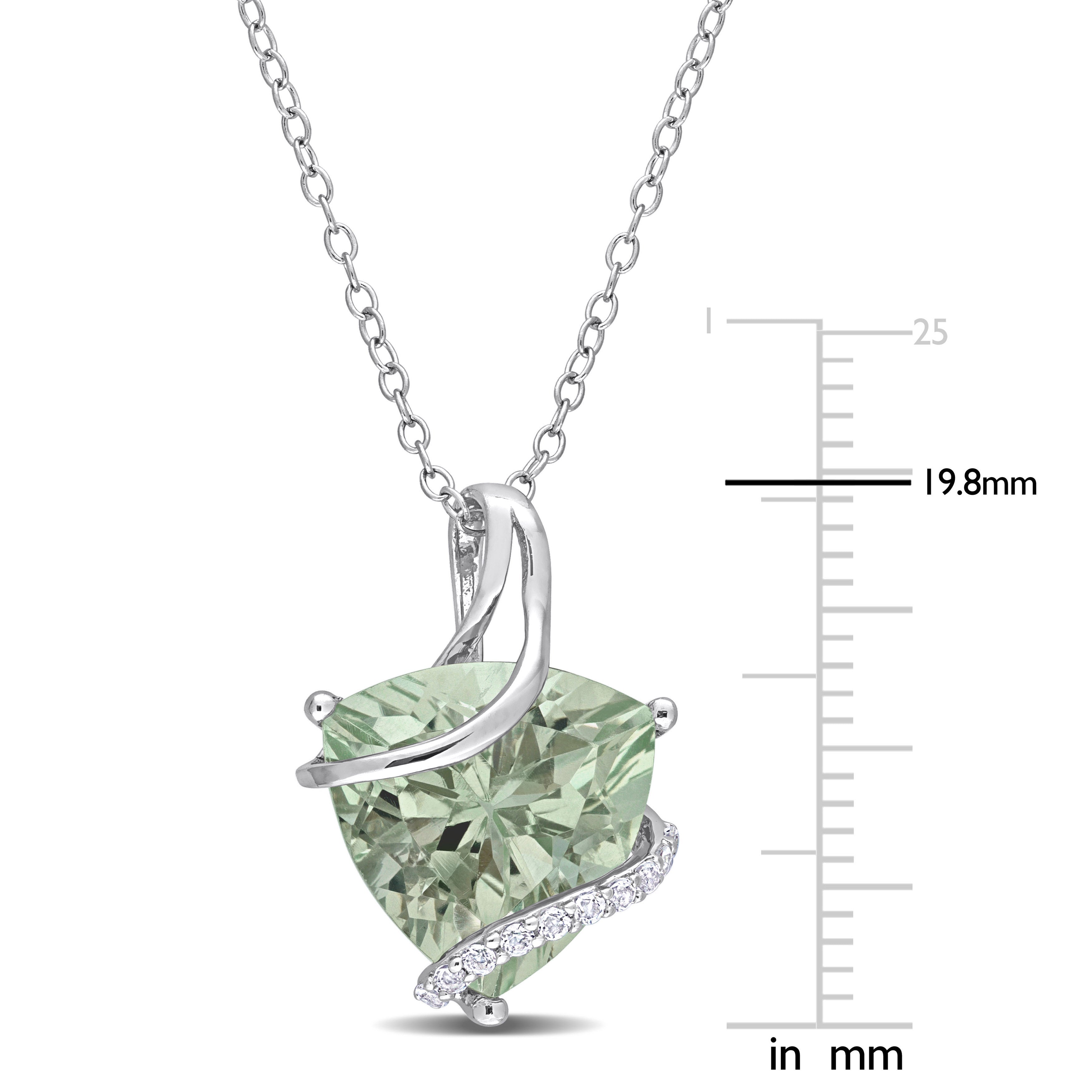 Lord & Taylor gemstone pendant necklace close-up showing white topaz accents and high polish finish