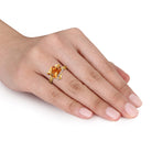 Citrine sterling silver swirl ring, side profile by Lord & Taylor