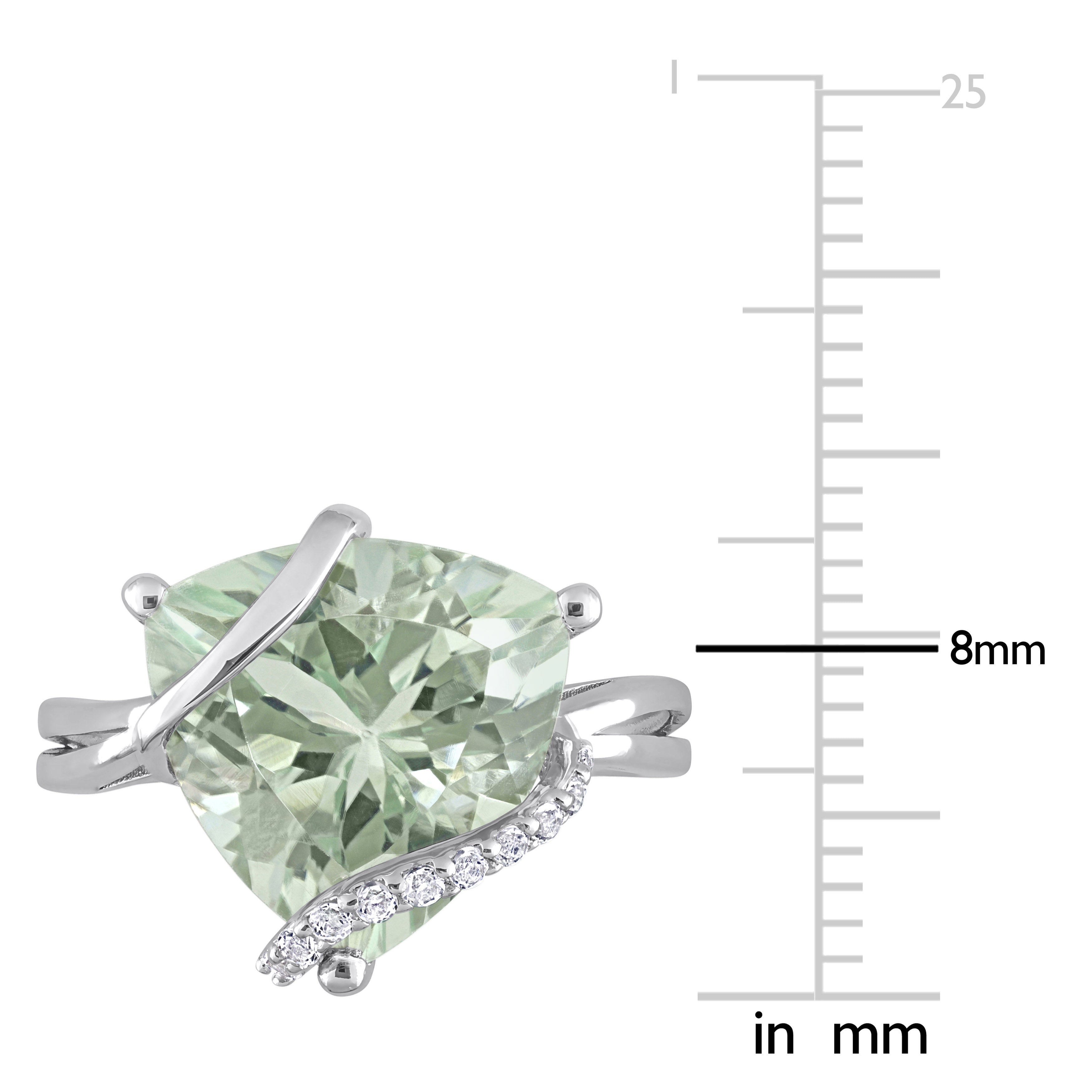 Green quartz trilliant-cut gemstone close-up by Lord & Taylor