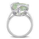 Green quartz sterling silver swirl ring, diagonal view by Lord & Taylor