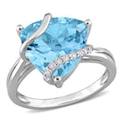 Blue topaz sterling silver swirl ring, front view by Lord & Taylor