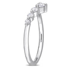 Lab-grown diamond chevron ring in platinum sterling silver, back view by Lord & Taylor